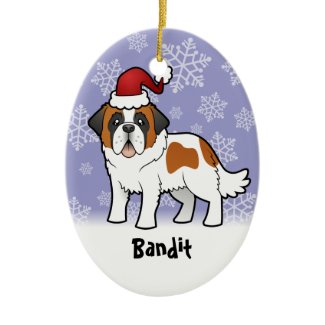 Saint Bernard Christmas Ornament Cartoon Saint Bernard Christmas Ornament