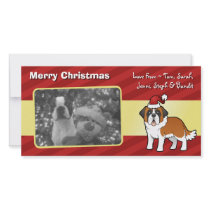 Christmas Saint Bernard Photo Card Template