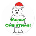 Christmas Santa Bear stickers