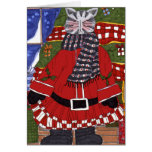 Christmas Santa Cat Greeting Card