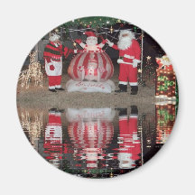 Christmas Santa Claus and Mrs Claus Refrigerator Magnets