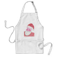 Christmas Santa Claus aprons in Pointillism apron