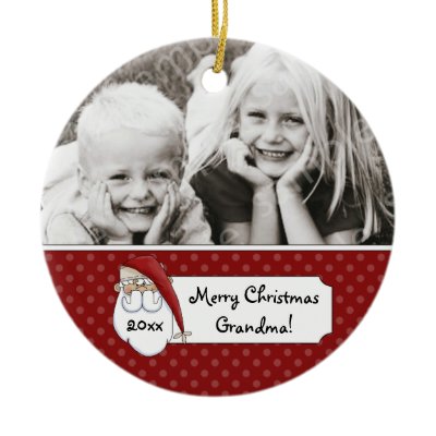 Christmas Santa Claus Grandma Photo Personalized Christmas Tree Ornaments