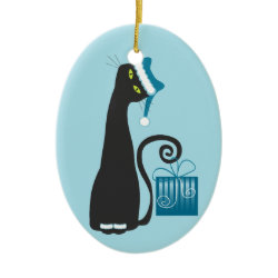 Christmas Santa Kitty Custom Ornament ornament
