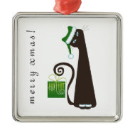 Christmas Santa Kitty Custom Ornament ornament