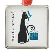 Christmas Santa Kitty Custom Ornament ornament