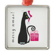 Christmas Santa Kitty Custom Ornament ornament