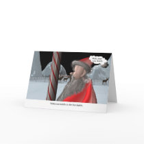Christmas: Santa licks pole Greeting Card