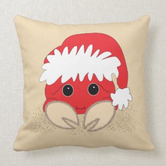 Christmas Santa Sandy Crab Pillow