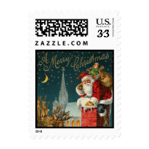 Christmas Santa Sleigh  - Stamps