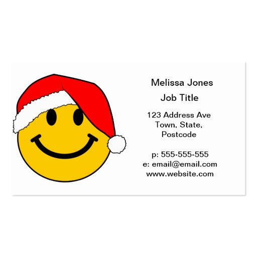 Christmas Santa Smiley Face Business Card Templates