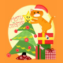 Christmas Santa Tabby Cat T-Shirt