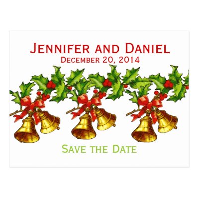 Christmas Save the Date Announcements Bells Post Cards