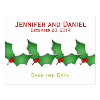 Christmas Wedding Save The Dates Postcards | Zazzle