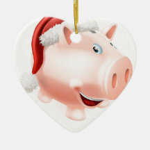 Christmas savings piggy bank christmas ornament