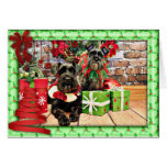 Christmas - Schnauzer - Fergie and Fenway Greeting Card