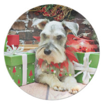 Christmas - Schnauzer - Heinz Dinner Plate