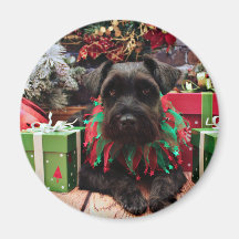 Christmas - Schnauzer Mix - Bentley Refrigerator Magnet