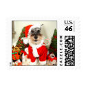 Christmas Schnauzer postage by AngelaMini Christmas Schnauzer postage