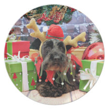 Christmas - Schnauzer - Sadie Dinner Plates
