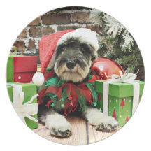 Christmas - Schnauzer - Tom Dooley Plates