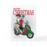 Christmas Scooter Cowgirl Greeting Cards