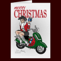 Christmas Scooter Cowgirl cards