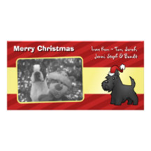 Christmas Scottish Terrier Custom Photo Card