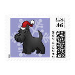 Christmas Scottish Terrier Postage Stamps