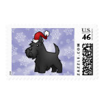 Christmas Scottish Terrier Postage Stamps