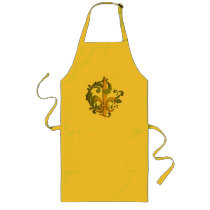 Christmas Scroll Fleur de lis Aprons