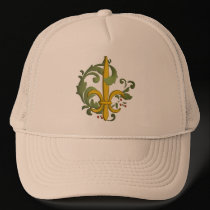 Christmas Scroll Fleur de lis hats by ARTegrity Christmas Scroll Fleur de lis hats