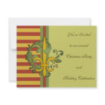 Christmas Scroll Fleur de lis Invitation