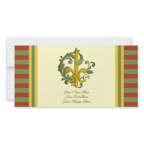 Christmas Scroll Fleur de lis Photo Cards