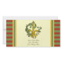 Christmas Scroll Fleur de lis Photo Cards