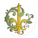 Christmas Scroll Fleur de lis Stickers by ARTegrity Christmas Scroll Fleur de lis Stickers