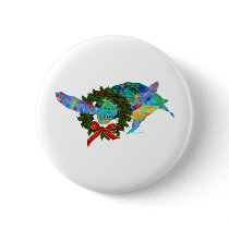 Christmas Sea Turtle Pinback Button