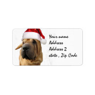 Christmas Shar Pei dog Address Label