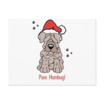 Christmas Sharpei Dog postcards