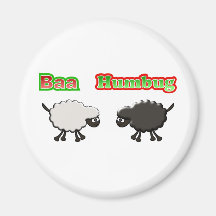 Christmas Sheep Baa Humbug Design Fridge Magnet