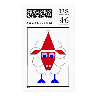 Christmas Sheep Postage by lonvig