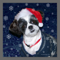 Christmas Shih Tzu Dog Posters