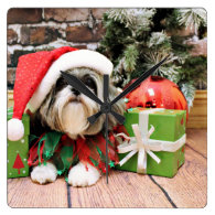 Christmas - Shih Tzu - Vince Wallclocks