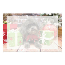 Christmas - Shih Tzu X - Maggie Personalized Stationery