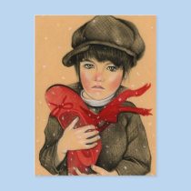 Christmas Shoes Boy Postcard