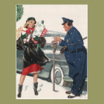 Christmas Shopping; Policeman Feeding the Meter postcards