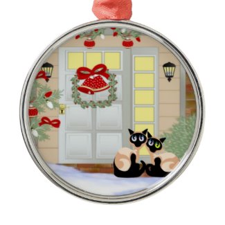 Christmas Siames Kitty Cats ornament