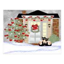Christmas Siamese Pals Postcards