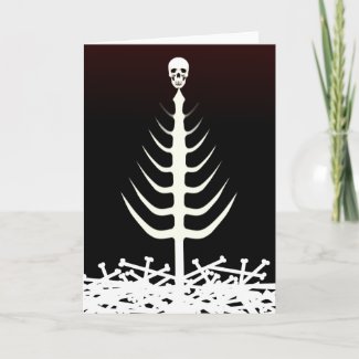Christmas Skeleton Tree zazzle_card