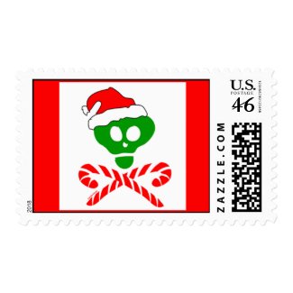 Christmas Skull and Crossbones Stamps